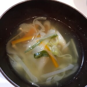 家にある野菜で簡単水餃子スープ
